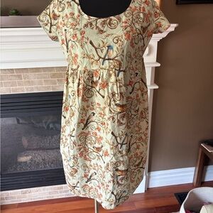 Floral Print handmade cotton Dress fits size M/L